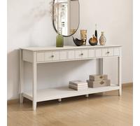 Melody Maison Large 3 Drawer Console Table With Shelf - Padstowe Ivory Range