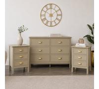 Melody Maison Large 6 Drawer Chest Of Drawers And Pair Of Bedside Tables - Lawrence Mocha Range