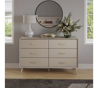 Melody Maison Large 6 Drawer Chest Of Drawers - Oslo Taupe Range