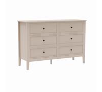 Melody Maison Large 6 Drawer Chest Of Drawers - Rowley Taupe Grey Range in Beige Melody Maison Beige