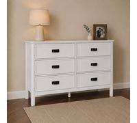 Melody Maison Large 6 Drawer Chest Of Drawers With Black Handles - Lawrence White Ivory Range