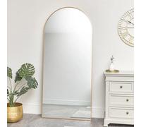 Melody Maison Large Antique Gold Arched Wall / Leaner Mirror - 180Cm X 80Cm