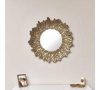 Melody Maison Large Antique Gold Round Sunburst Mirror - 74Cm X 74Cm