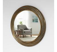 Melody Maison Large Antique Gold Round Swirl Mirror - 80Cm X 80Cm