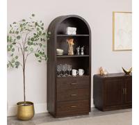 Melody Maison Large Arched Dark Wood Freestanding Storage Cabinet - Kingsley Range in Brown Melody Maison Brown