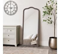 Melody Maison Large Arched Washed Wood Framed Leaner Mirror - 78Cm X 158Cm