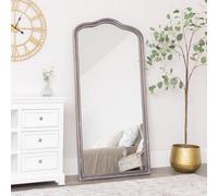 Melody Maison Large Arched Washed Wooden Framed Leaner Mirror - 78Cm X 158Cm