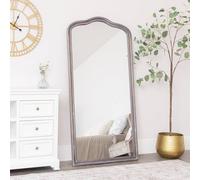 Melody Maison Large Arched Washed Wooden Framed Leaner Mirror - 78cm X 158cm in Brown | Size: 78 cm X 158 cm Melody Maison Brown 78 cm X 158 cm