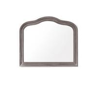 Melody Maison Large Arched Wooden Framed Wall Mirror 90cm X 77cm in Light Brown | Size: 90 cm X 77 cm Melody Maison Light Brown 90 cm X 77 cm