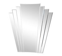 Melody Maison Large Art Deco Fan Frameless Wall Mirror in Clear Melody Maison Clear