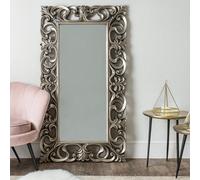 Melody Maison Large Baroque-Style Silver Wall / Floor Mirror 90Cm X 168Cm