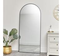 Melody Maison Large Black Arched Wall / Leaner Mirror - 180Cm X 80Cm