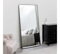 Melody Maison Large Black Curved Framed Wall / Leaner Mirror 160Cm X 80Cm