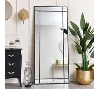 Melody Maison Large Black Framed Wall / Leaner Mirror With Bevelled Glass 80Cm X 180Cm
