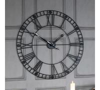 Large Black Iron Skeleton Wall Clock Melody Maison Black One Size