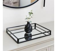 Melody Maison Large Black Mirrored Cocktail Tray