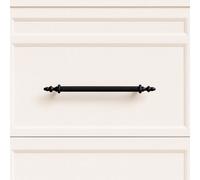 Melody Maison Large Black Ribbed Metal Bar Pull Handle 27Cm