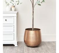 Melody Maison Large Copper Hammered Metal Planter