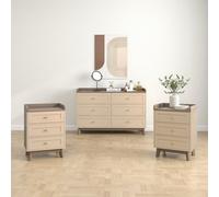 Melody Maison Large Cream 6 Drawer Chest Of Drawers & Pair Of 3 Drawer Bedside Tables - Oswin Range