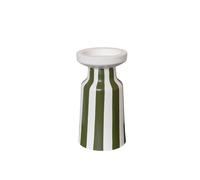 Melody Maison Large Dark Green Striped Pillar Candle Holder - 28cm Melody Maison Green