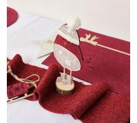 Melody Maison Large Dark Red Wool Table Runner - 140Cm (1.4M / 55.1')