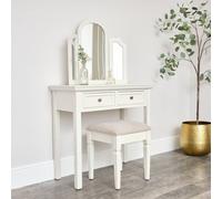 Melody Maison Large Dressing Table, Mirror & Stool Set - Daventry Ivory Range