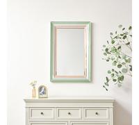 Melody Maison Large Frameless Green & Pink Glass Rectangular Wall Mirror 60Cm X 90Cm
