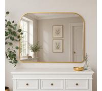 Melody Maison Large Gold Curved Arched Wall Mirror - 110Cm X 90Cm