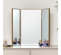 Melody Maison Large Gold Dressing Table Triple Mirror - 70Cm X 60Cm