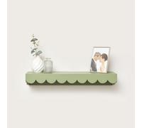 Melody Maison Large Green Scalloped Wall Storage Shelf - 61Cm