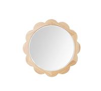 Melody Maison Large Light Wood Scalloped Edge Bevelled Wall Mirror - 97cm in Light Brown Melody Maison Light Brown