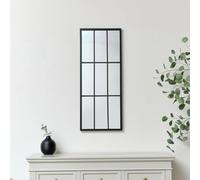 Melody Maison Large Matt Black Window Wall Mirror 94cm x 38cm