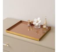 Melody Maison Large Metal Rectangular Mocha & Gold Display Tray