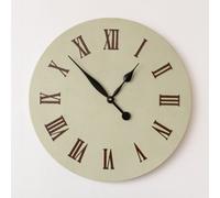Melody Maison Large Metal Sage Green & Brown Detailed Wall Clock - 60Cm X 60Cm