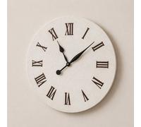 Melody Maison Large Metal White & Black Detailed Wall Clock - 60Cm X 60Cm
