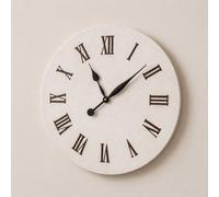 Melody Maison Large Metal White & Black Detailed Wall Clock - 60cm x 60cm