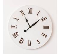 Melody Maison Large Metal White & Black Detailed Wall Clock - 60cm X 60cm | Size: 60 cm X 60 cm Melody Maison White 60 cm X 60 cm