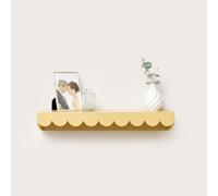 Melody Maison Large Mustard Yellow Scalloped Wall Storage Shelf - 61Cm
