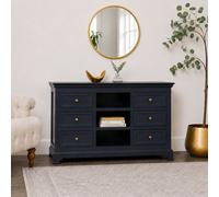 Melody Maison Large Navy Black Wooden Sideboard Cabinet - Daventry Navy Black Range