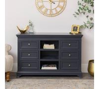Melody Maison Large Navy Black Wooden Sideboard Cabinet - Daventry Navy Black Range Melody Maison Black