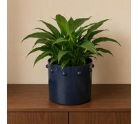 Melody Maison Large Navy Blue Bobbled Metal Planter Pot - 28Cm X 23.5Cm