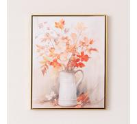 Melody Maison Large Orange Floral Autumn Framed Wall Print / Art - 50Cm X 40Cm