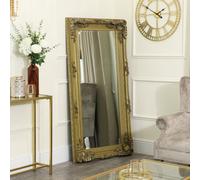 Melody Maison Large Ornate Gold Wall / Leaner Mirror 78cm X 158cm in Metallic Gold | Size: 78 cm X 158 cm Melody Maison Metallic Gold 78 cm X 158 cm