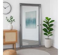 Melody Maison Large Ornate Silver Wall / Floor / Leaner Mirror 158cm X 78cm in Metallic Silver | Size: 158 cm X 78 cm Melody Maison Metallic Silver 158 cm X 78 cm