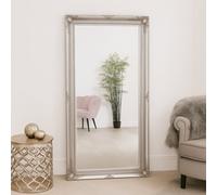 Melody Maison Large Ornate Silver Wall/Floor Mirror 158cm X 78cm in White | Size: 158 cm X 78 cm Melody Maison White 158 cm X 78 cm