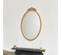 Melody Maison Large Oval Ornate Edge Gold Mirror 80Cm X 50Cm