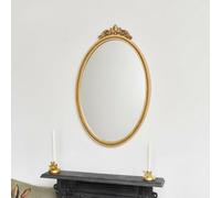 Melody Maison Large Oval Ornate Edge Gold Mirror 80cm X 50cm | Size: 80 cm X 50 cm Melody Maison Gold 80 cm X 50 cm