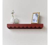 Melody Maison Large Oxblood Dark Red Scalloped Wall Storage Shelf - 61Cm