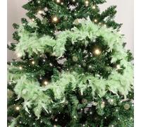 Melody Maison Large Pale Mint Green Feather Boa Christmas Garland - 182Cm