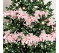 Melody Maison Large Pale Pink Feather Boa Christmas Garland - 182Cm